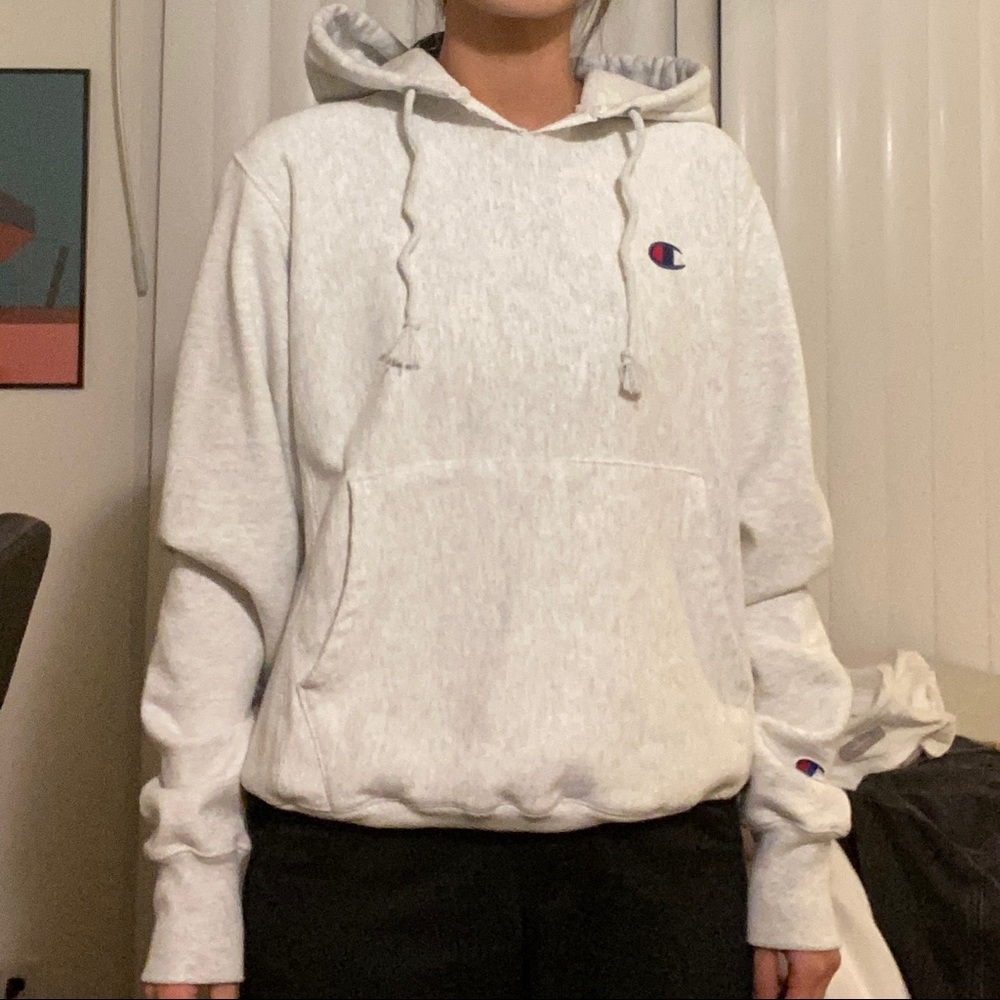 Heather Grey champion / urban outfitters hoodie Small